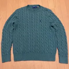 POLO RALPH LAUREN ケーブルニット セーター Lサイズ グリーン