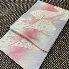 【幻想的・オーロラカラー】正絹 袋帯 鳳凰の羽 曲線美 六通柄 振袖・訪問着に