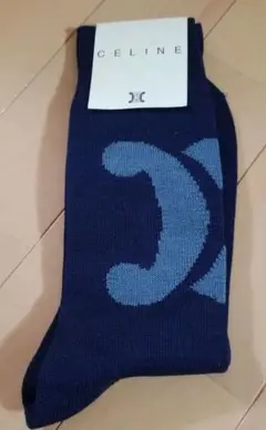 CELINE ネイビー　マカダム　ロゴソックス　size25~26