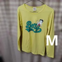 Betty Boop イエロー 長袖 Tシャツ サイズM　ベティーブープ❣