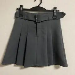 INGNI ベルト付き プリーツミニスカート グレー インパン付き