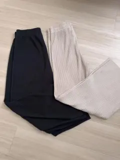 リブ編みパンツ Lサイズ 2色セット