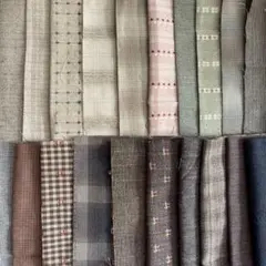 先染め布多色チェック柄刺繍生地セット（8ー832）20枚