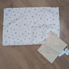 新品未使用　ジェラートピケ　ピローケース　花柄　巾着付き