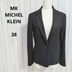 ミッシェルクラン☆テーラードジャケット　ウール混　シングルボタン　M　黒　レディ