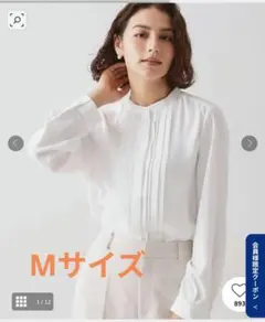 オペークドットクリップ タックブラウス Mサイズ