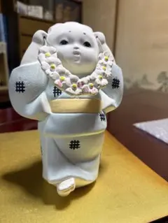 博多人形 ガラスケース付き 花売り少女 置物 和風 飾り インテリアとおまけのサムネイル