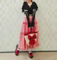 POETIQUE チェック ティアードスカート