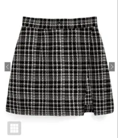 インパン裏地付きツイードラップ風ミニスカート