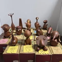 千趣会 ロイヤルペット 14体 箱&カード ヴィンテージ 木製 動物 オブジェ
