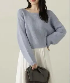 proportion body dressing スパンコールニット 水色 M