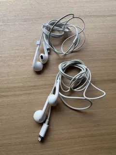 ホワイト 有線イヤホン 2セット iPhone用