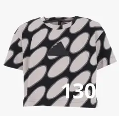 アディダス 半袖 Tシャツ マリメッコ 総柄プリント 130 グレーシックス