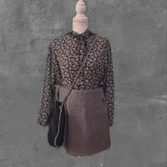 柄シャツ ストーン ブラウス 平成 モダン シック ブラック ギャル グランジ