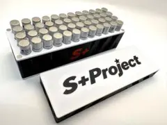 【S+Project】 ミニッツ用単4電池ケース 白×黒×赤文字