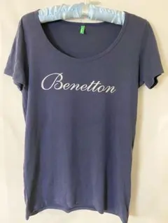 ベネトン　ロゴ入りNAVY Tシャツ　Lのサムネイル