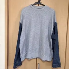 グレー スウェットシャツ デニム 袖のサムネイル