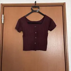 最終価格❣️GRLリブ編みブラウン半袖Tシャツ Fサイズのサムネイル