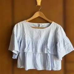 E hypen world gallery ストライプ ティアード 半袖ブラウスのサムネイル