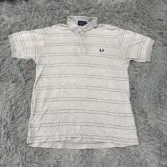 Fred Perry グレー ストライプ ポロシャツ M