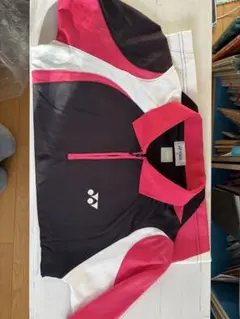 YONEX ジッパーポロシャツ 黒/ピンク/白