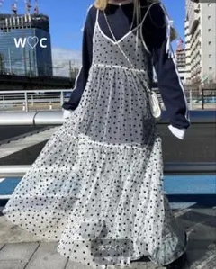ダブルシー　ハートチュールワンピース　キャミワンピース　透け感　シースルー　Mのサムネイル