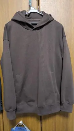 ユニクロ　Cスウェットオーバーパーカブラウン フード付きパーカー M