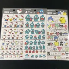 サンリオキャラクター 4サイズステッカー 3シートセット　キティハンギョドン