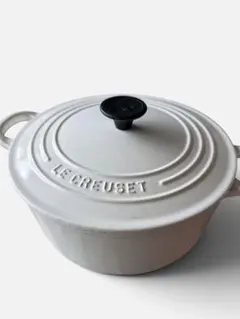 LE CREUSET 丸型ホーロー鍋 ホワイト 22cm - メルカリ