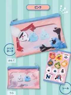 パペットスンスン スシロー ポーチ シール ピンク