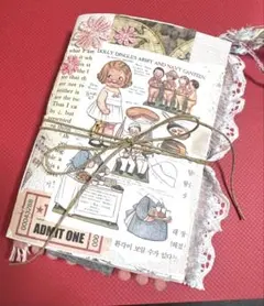 ハンドメイド　ジャンクジャーナル　雑記帳　コラージュノート　お裾分け