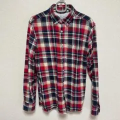 美品 アバハウス ABAHOUSE ボタンダウンチェック柄 長袖シャツ サイズ2