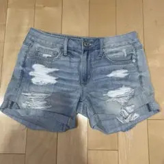 アメリカンイーグル　デニムダメージショートパンツ