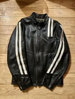 HAROLD’S GEAR★ホースシングルストライプレザーライダース★M★本革 2026年最新】HAROLD'S GEAR カラー：ブラック系 メンズ シングル
