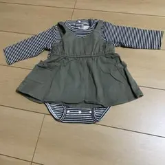 プティマイン　ワンピース　ボーダー　カーキ　ミリタリー