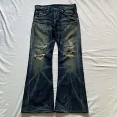 y2k 00s EDWIN destroyed flare jeans 鬼ヒゲ