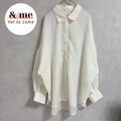 イング　長袖シアービッグシャツ　ブラウス　ドロップショルダー　アイボリーのサムネイル