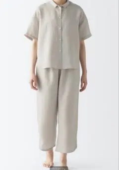 無印良品　天然由来の接触冷感　リヨセル麻半袖パジャマ　Lのサムネイル