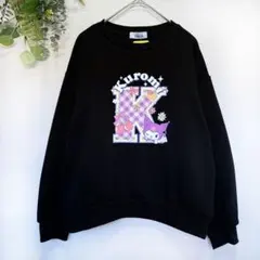 クロミ プリント トレーナー スウェット ブラック 150 裏起毛 キッズ 新品