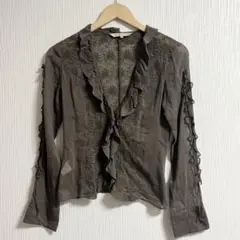 ヴァニラコンフュージョン　フリル 刺繍 ブラウス 長袖　オンワード樫山のサムネイル