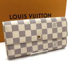 【美品】ルイヴィトン ダミエ アズール ポルトフォイユサラ