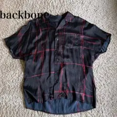 backbone シャツ 黒 赤 レーヨン チェック