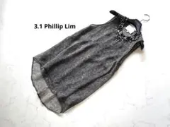 3.1 phillip lim アシンメトリー 花柄ワンピースブラック2 シルク 3.1 phillip lim アシンメトリー 花柄ワンピースブラック2 シルク