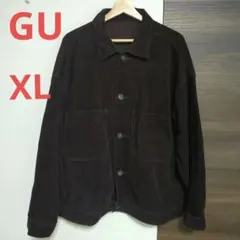 GU コーデュロイシェフジャケット ダークブラウン ジャケット オーバーサイズ