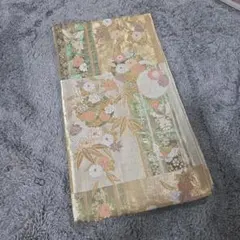ゴールド系 花柄 袋帯