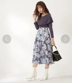 プロポーションボディドレッシング タックフラワースカート サイズPS