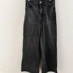 OLD NAVY ブラック ワイドレッグ デニム パンツ ストレート カジュアルのサムネイル
