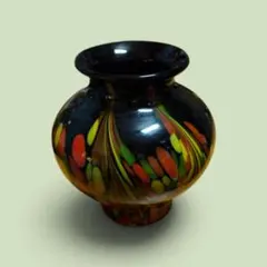 アートガラス 花瓶 フラワーベース マーブル調