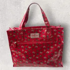Cath kidstonキャスキッドソンビニールコーティングバック赤　テリア柄
