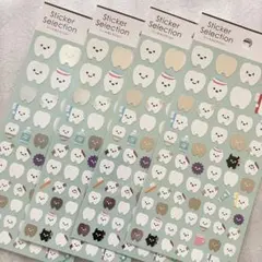 ★セリア★デザインシール★ 歯　４枚セット　★ 歯磨き/歯みがき/デンタル